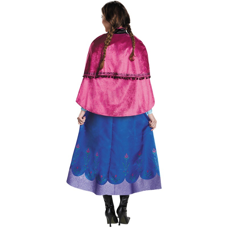 Disfraz de cosplay de Frozen, vestido de Anna, tallas S-4XL, disfraz de Halloween, traje de reina para juegos de rol y actuaciones.