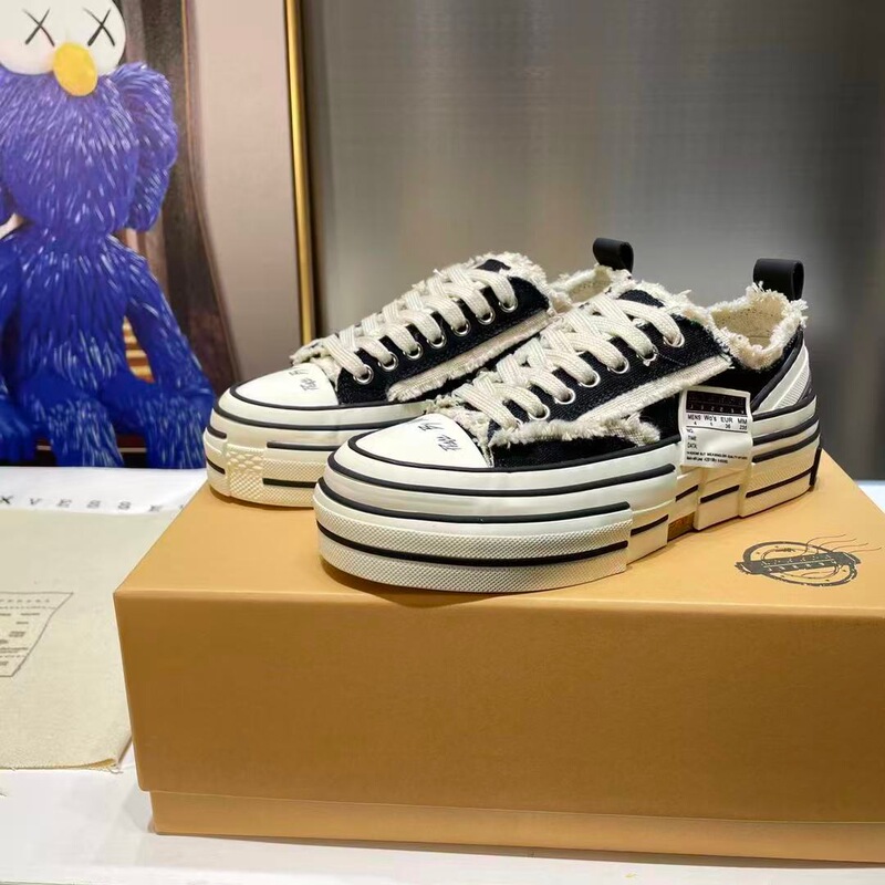 Wu Jianhao's Same Style Beggar Shoes Canvas Shoes Men's Shoes Women's Shoes Raw Edge Trendy Thick Sole Heightening Casual Sneakers Versatile