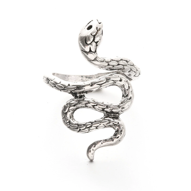 Adjustable Retro Snake Ring, Alloy with Gold Plating, Punk Style, One Size