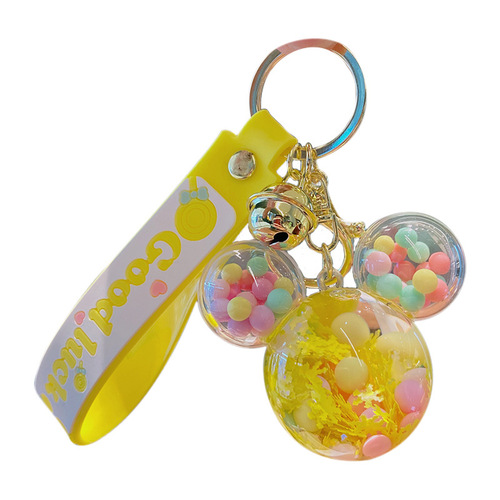 Cute Mickey Doll Quicksand Keychain Floating Liquid Pendant Keychain Bag Pendant Acrylic Keychain