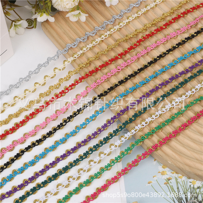 Exquisitos accesorios de encaje de Phnom Penh multicolor, accesorios de bricolaje para decoración de ropa y artesanías