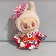 オリジナルスポット 17 センチメートルラブブ labubu ベビー服着物スーツ 15 センチメートル綿人形ビニール無属性スカート