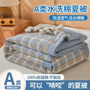 Spring and Summer New Style Class a Unprinted Feng Shui Washed Cotton Cotton Summer Quilt Thin Quilt Air-Conditioned Quilt Refreshing Summer Quilt