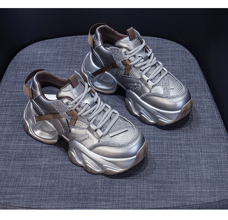 Giày sneaker nữ đế dày platform tăng chiều cao phong cách thể thao thời trang xuân hè 2026 — M2707 màu chì, M2707 màu be, M2707 màu đen chi tiết 23