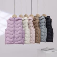 儿童连帽羽绒马甲轻薄款背心中大童小童男女童坎肩保暖外套秋冬季