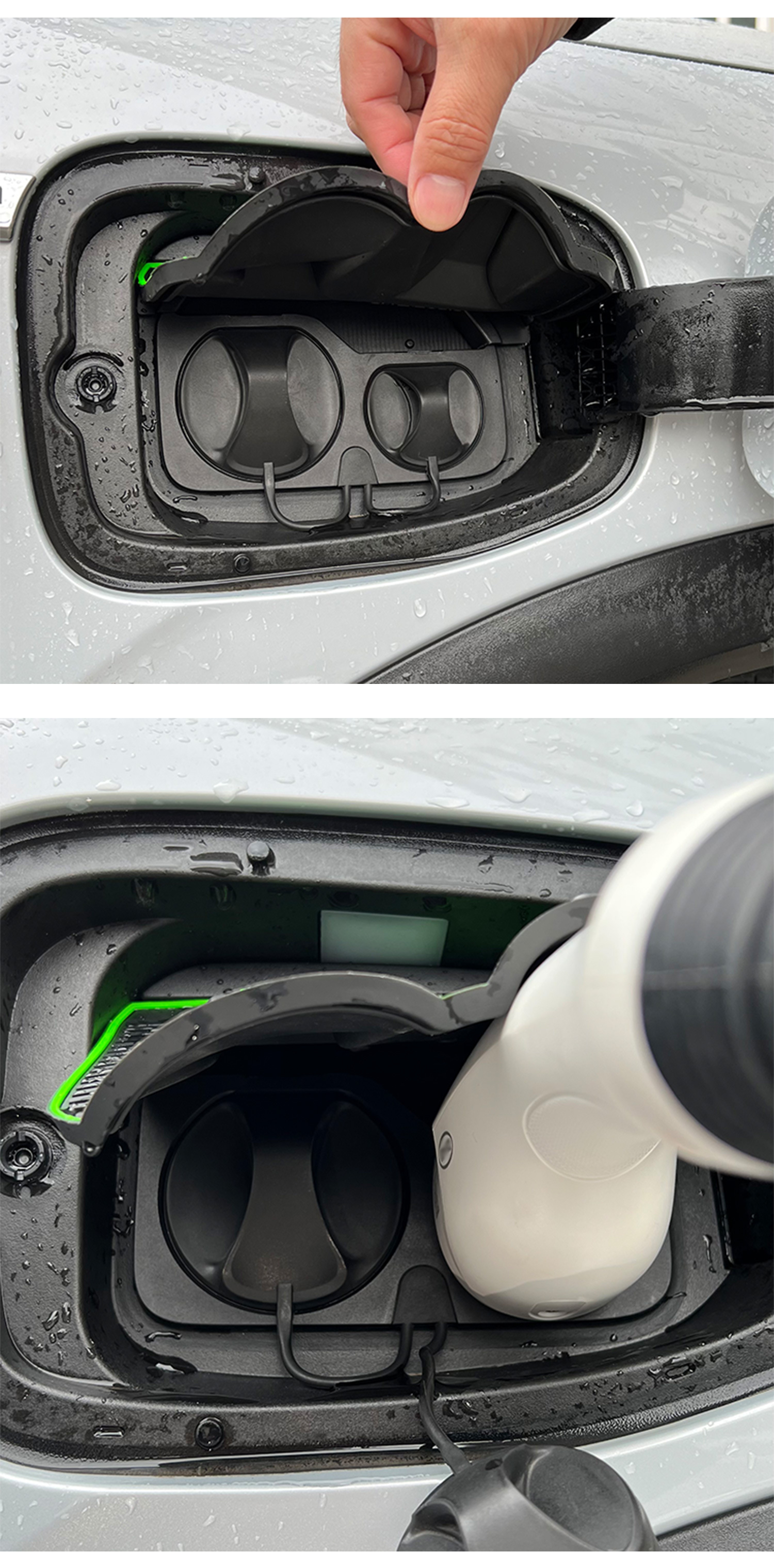 Special flip type charging port waterproof cover for special car, rain cover, dust-proof hidden, rain-proof, leak-proof, non-destructive modification and installation