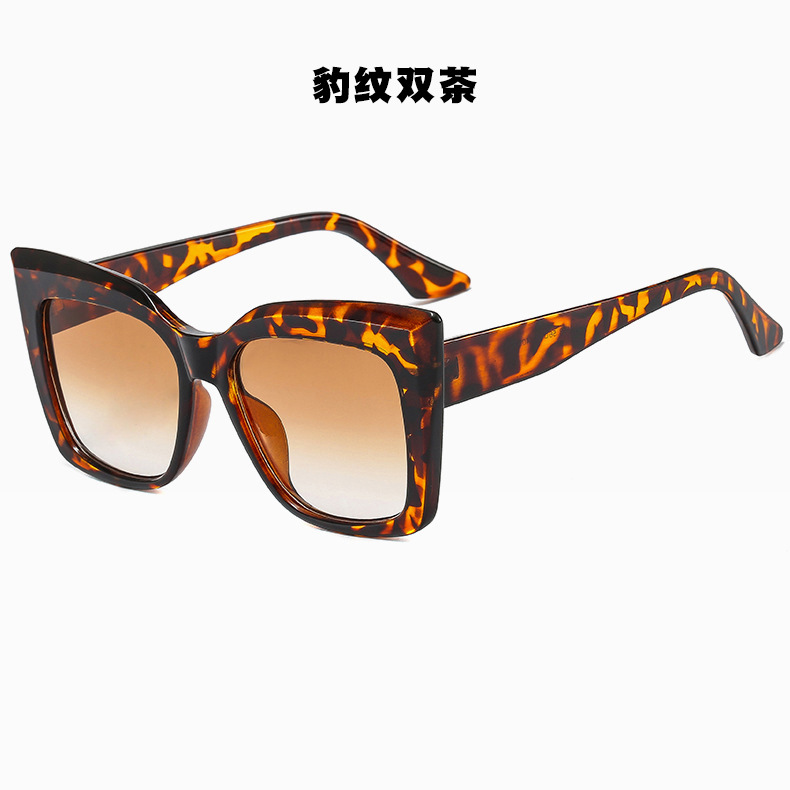 New Cat Eye Large Frame European And American Sunglasses Women's Personalized Cross-border Sunglasses Trendy Catwalk Retro Ins Glasses display picture 6