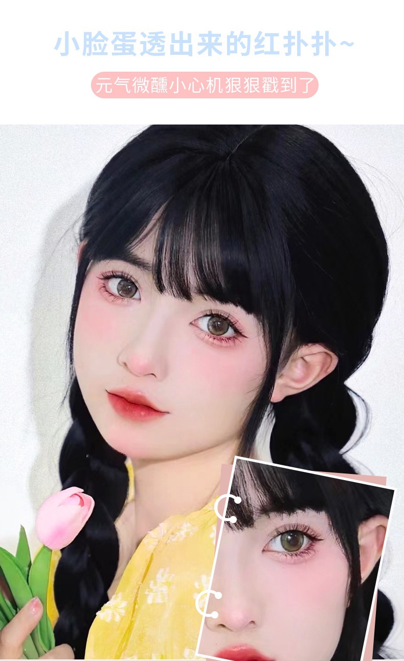 xixi's energetic summer gradient blush palette brightens up the natural nude makeup with a slightly tipsy blue and purple blush. Affordable blush for students Specification drawing