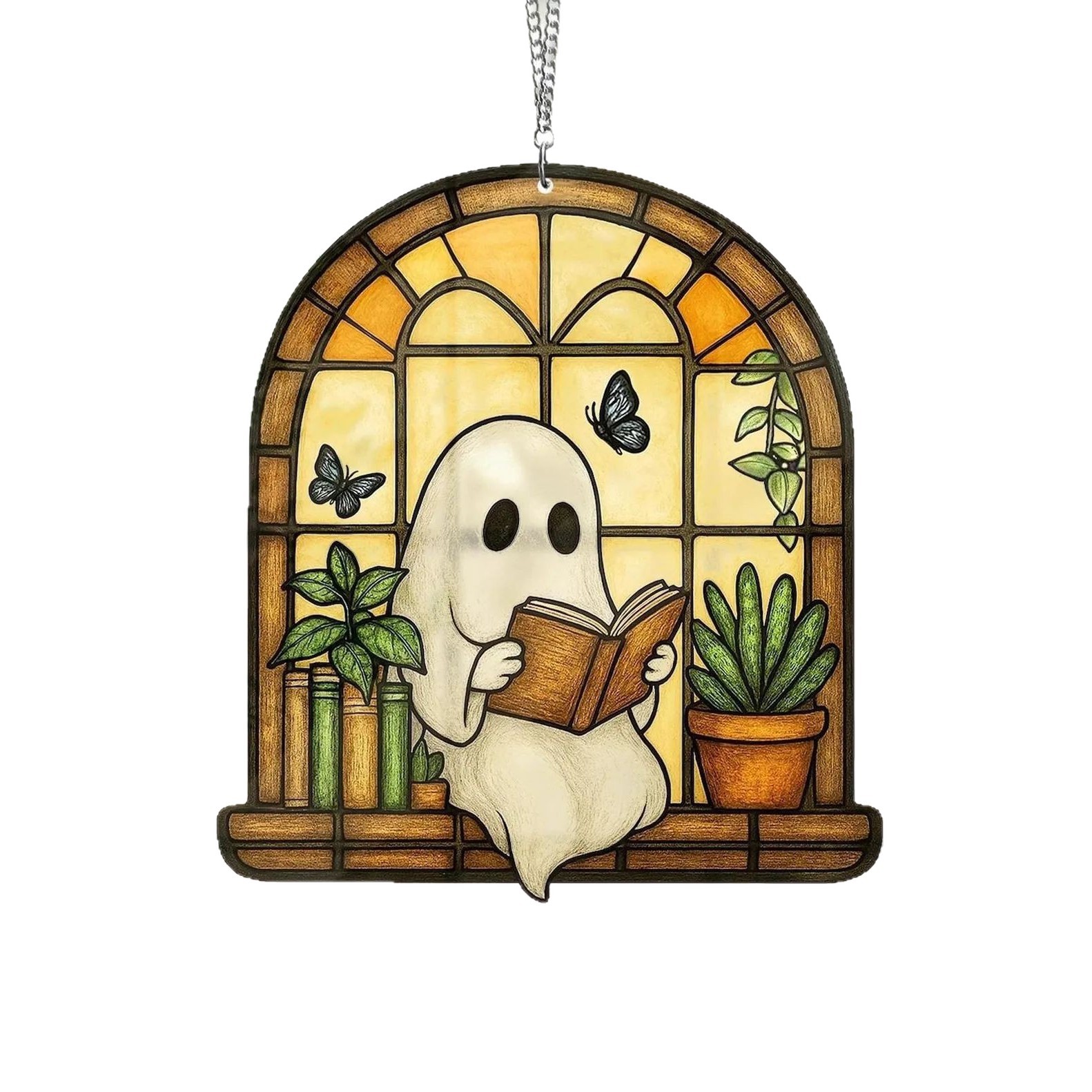 Transfronterizo Amazon Halloween decoración fantasma lectura colector de luz colgante artesanía colgante