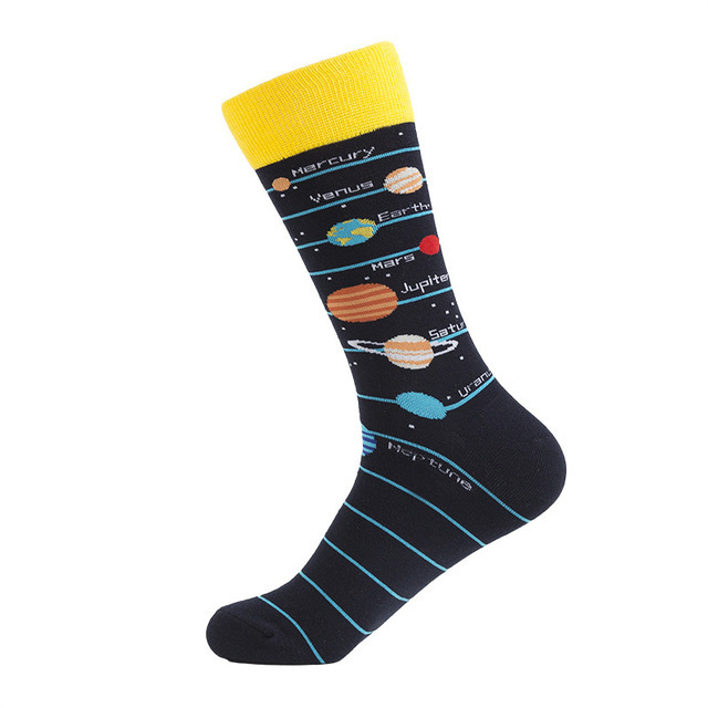 Large Size of Men's Cotton Socks Hiphop Harajuku Happy Funny Fox Compression Dress Socks Masculine Knot