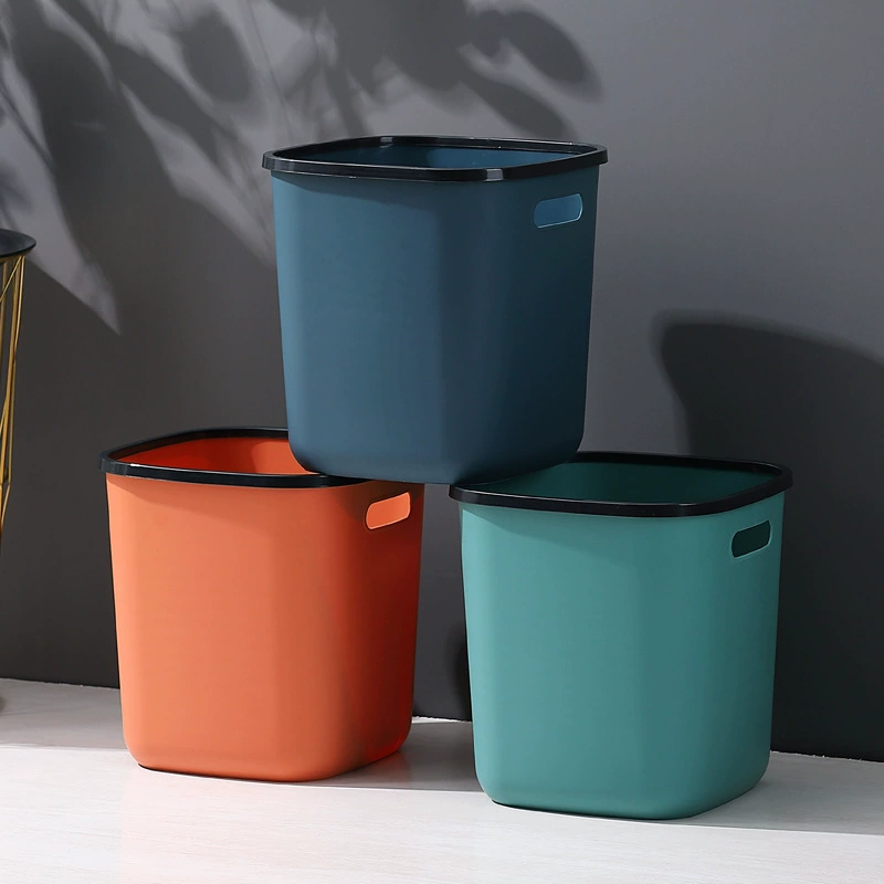 Creative plastic capacious garbage can for living room