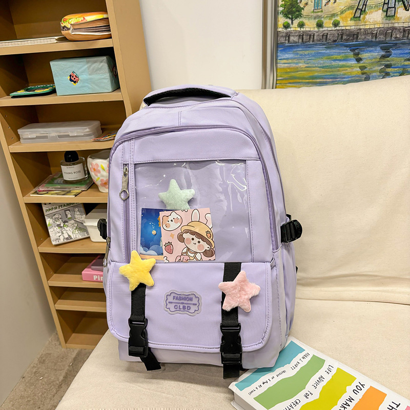 Nueva versión coreana de la pequeña mochila fresca de nailon de gran capacidad para estudiantes de secundaria y preparatoria Mochila japonesa de alto valor