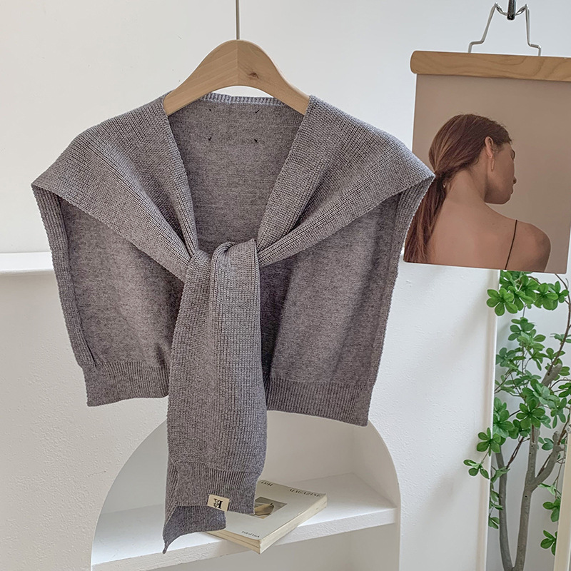 Chal de punto coreano nuevo hombro de oficina de color sólido aire acondicionado habitación exterior para proteger el cuello bufandas cálidas moda exterior