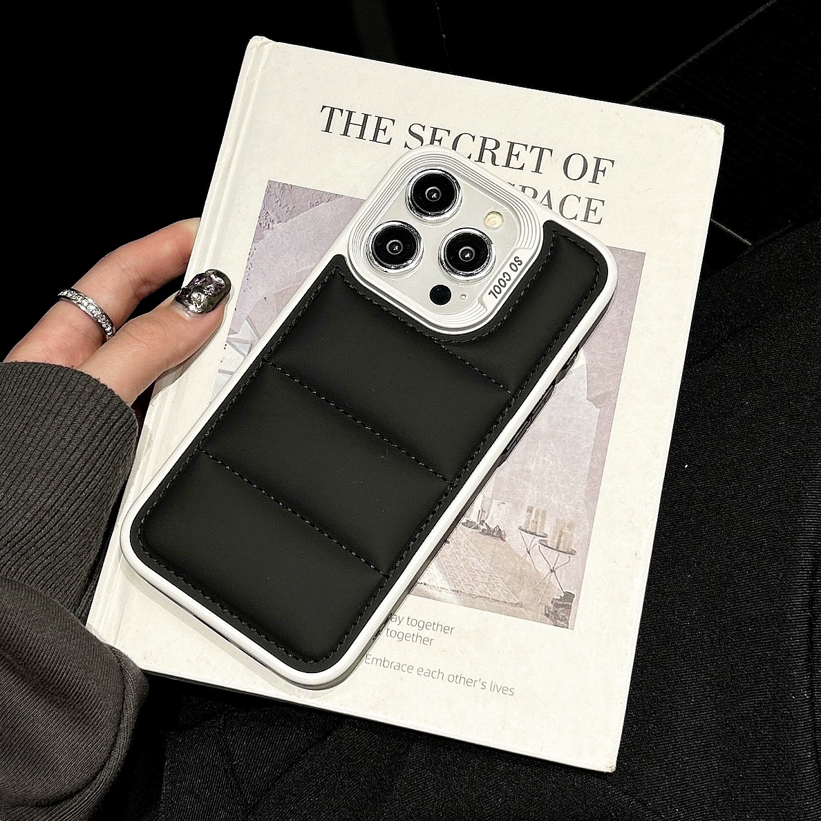 Apple, двухцветная пуховка, чехол совместимый с телефоном, iPhone 13/15, (торговля через границу)