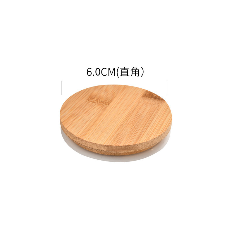 Pot de vidrio redondo en stock cubierta de bambú universal a prueba de humedad a prueba de polvo cubierta de bambú cubierta de madera de almacenamiento cubierta de sello de ángulo redondeado image 18