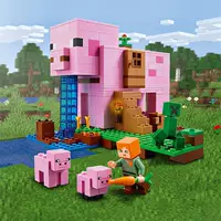 Совместим с LEGO Minecraft Pig House Building Blocks House 21170 Игрушечное оружие Детская сборка для мальчиков