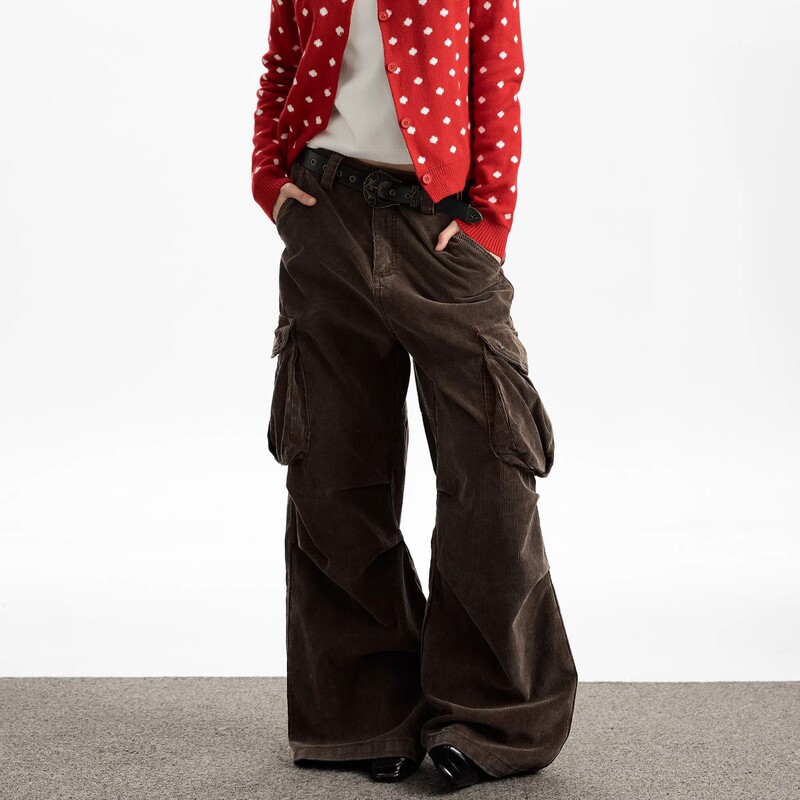 Winter New Corduroy Workwear Logging Pants for Men and Women, Old Money Style, High-End Coffee Color, Loose Straight-Leg Pleated Trousers Winter New Corduroy Workwear Logging Pants for Men and Women, Old Money Style, High-End Coffee Color, Loose Straight-Leg Pleated Trousers