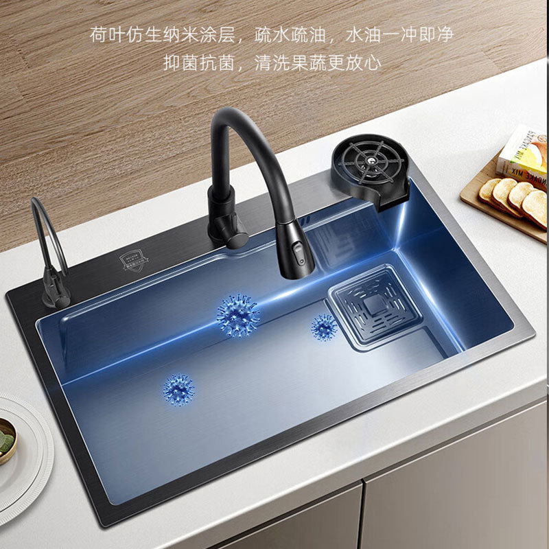 Fregadero Bajo Encimera de Cocina 201 de Acero Inoxidable Un Solo Tanque
