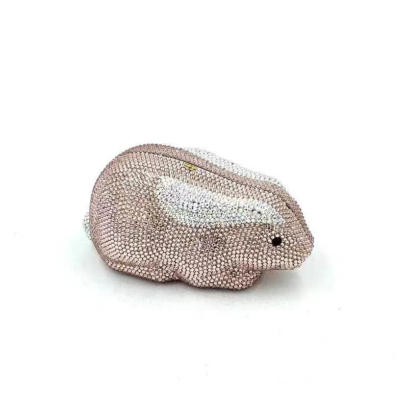 Bolsa de cena de diamantes hecha a mano transfronteriza, bolsa de mano de diamantes, fábrica de sirena Daiwei, orden de bolsa de embrague