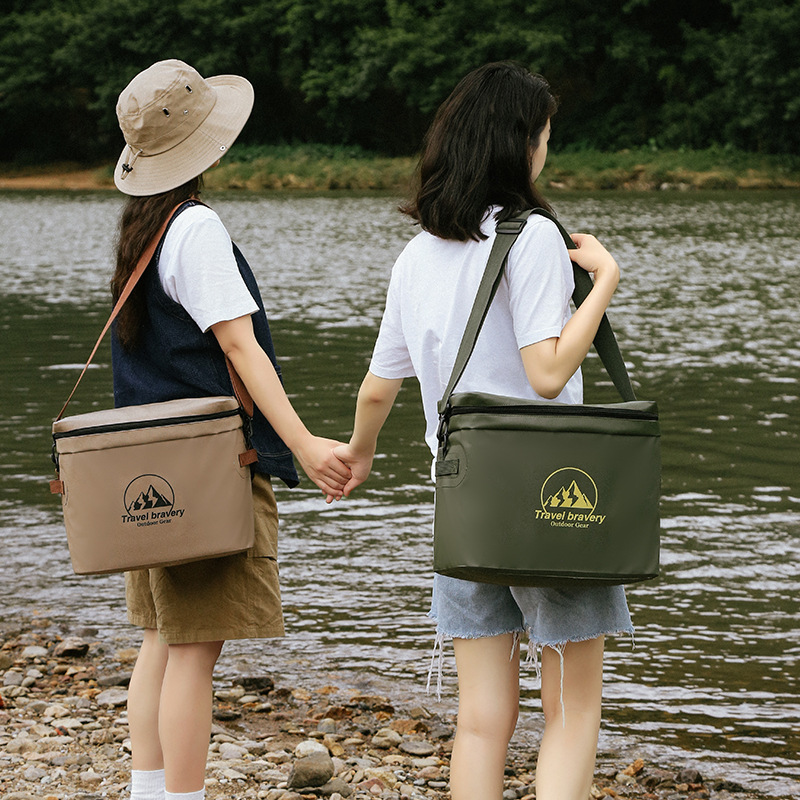 Bolsa de hielo portátil para conservación de alimentos, impermeable, con aislamiento, de gran capacidad, 20L, para viajes y campamentos al aire libre.