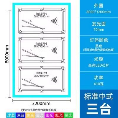 단일 원형 800x320cm 램프 본체 폭 7cm 높이 4cm 3개