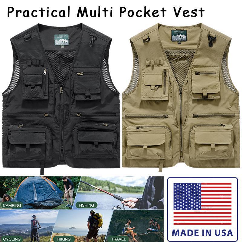 G487 Dropshipping Aliexpress Amazon Cross-Border New Men's Vest Men's Multi-Pocket Practical Fishing