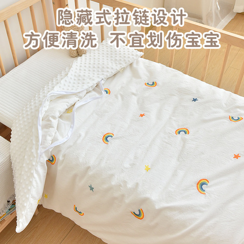 Baby Class A Cotton Quilt Baby Pure Cotton Embroidered Bean Velvet Thickened Quilt Adult Autumn and Winter Large Comfort Quilt