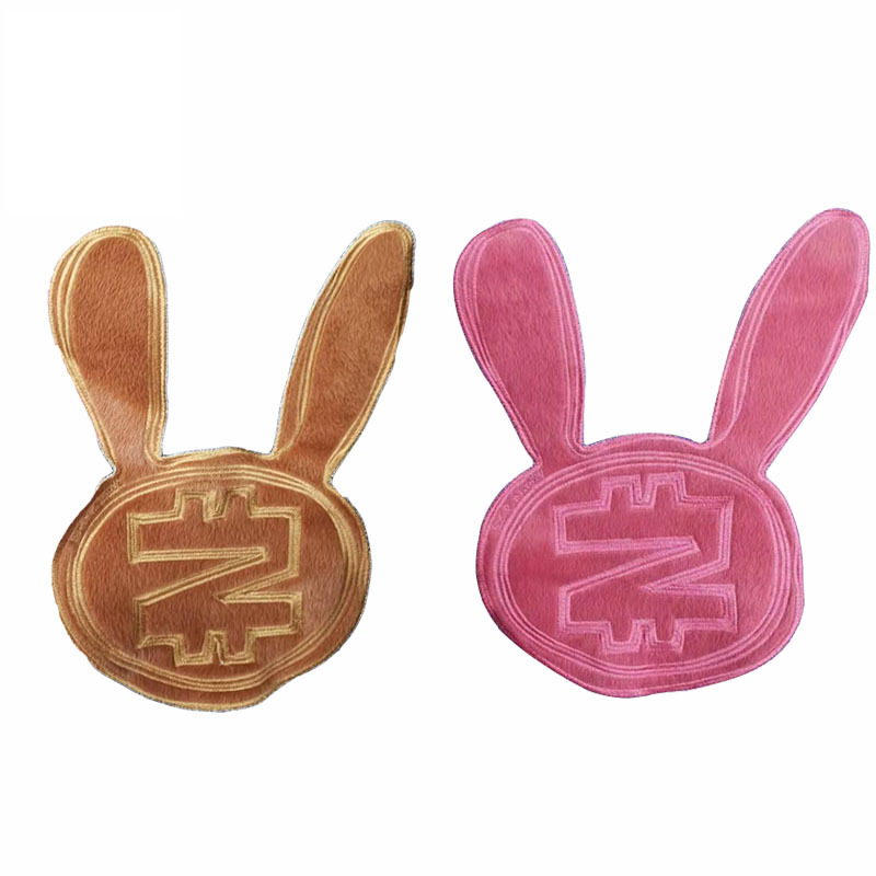 金钱兔子布贴 粉色棕色小白兔补洞贴 卡通补丁贴diy布贴布绣辅料