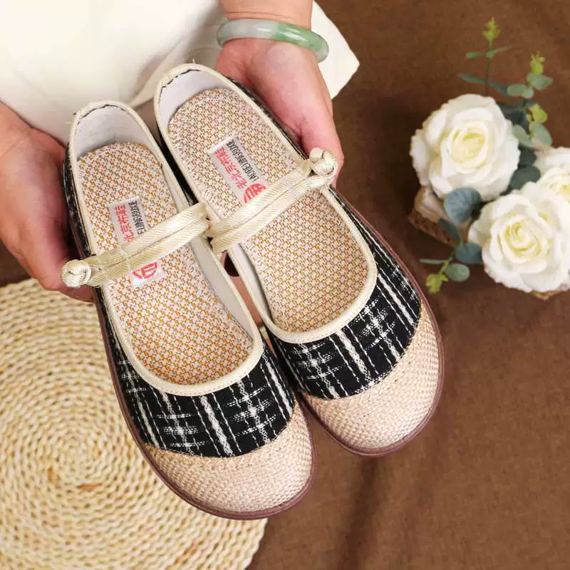 Универсальные новые туфли Hanfu на толстой подошве в древнем стиле, очень мягкие и удобные, нескользящие туфли для мам, нескользящие весенне-летние туфли из тонкой ткани.