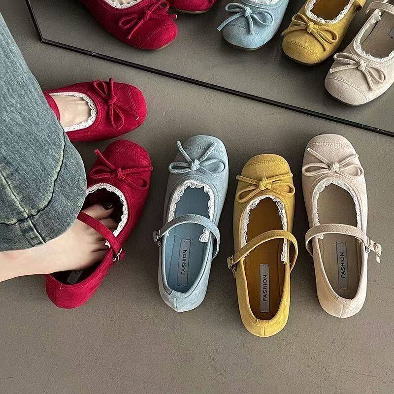 French Pumps Women's Shoes 2025 Spring and Autum New Style with Skirt, Gentle Style Ballet Soft Sole Evening Shoes