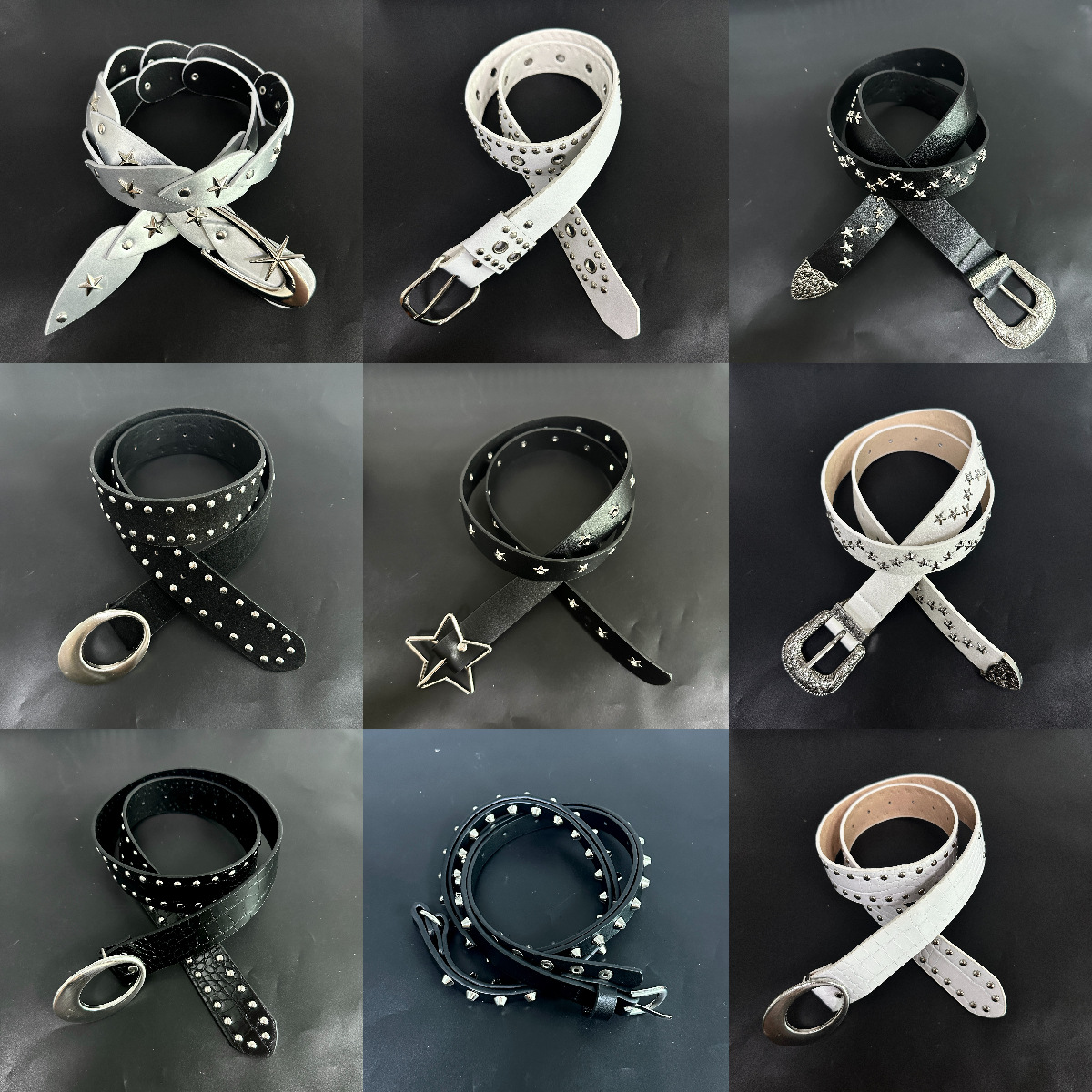 American retro studded belt for women, sweet and cool style, heavy-duty design, fashionable and unique, versatile waist accessory