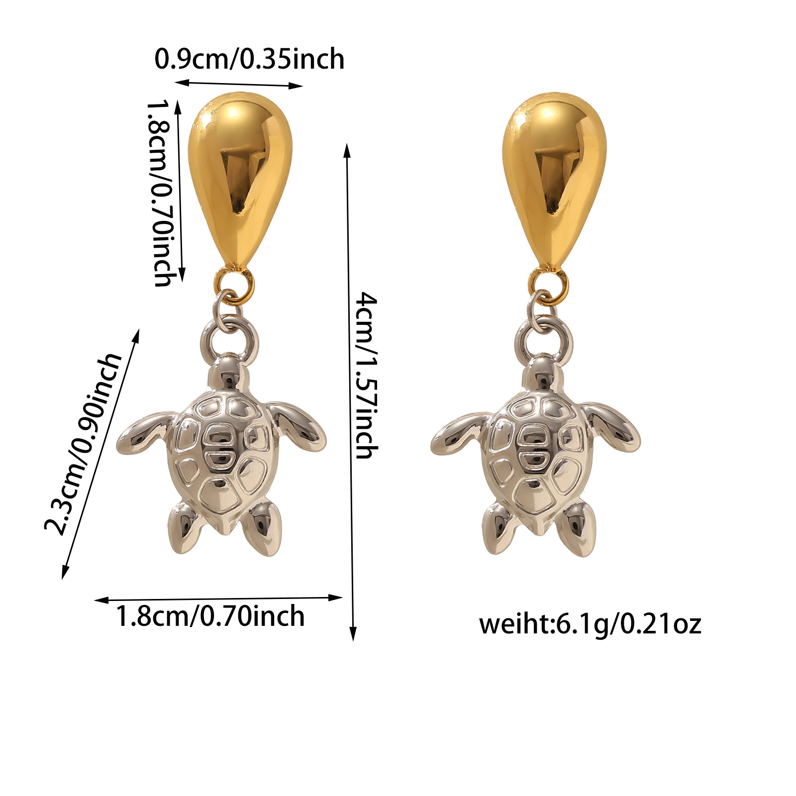8g Weight Titanium Steel Ear Needle Material Drop Earrings Classification 1 Pair Quantity Holiday, Daily Occasion Titanium Steel Material Starfish Pattern All Seasons Season Women's Gender Plating Design Vacation, Classic Style Style 1 Pair Vacation Classic Style Starfish Plating Titanium Steel Drop Earrings 8