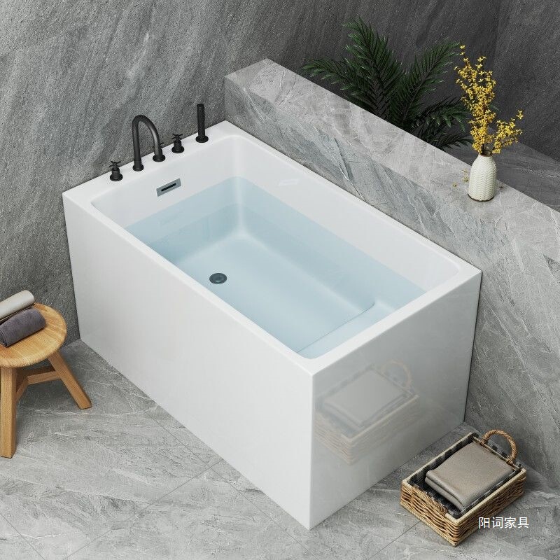 Acrylic Deepened One-Piece Japanese-Style Small Bathtub Freestanding Small Bathtub Deep Soaking Seat Mini Bathtub