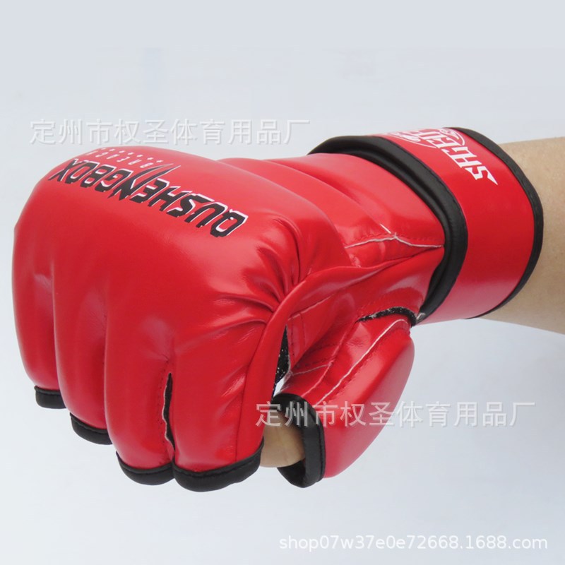 Guantes de boxeo MMA masculino medio dedo adulto profesional boxeo tailandés Sanda lucha entrenamiento UFC mujer saco de boxeo guantes de boxeo