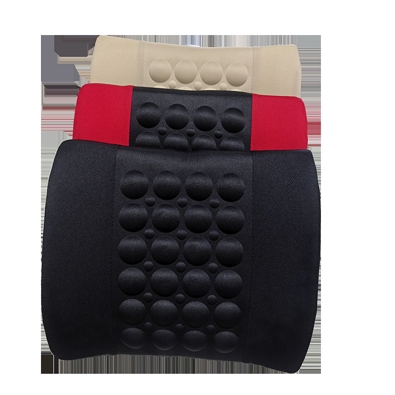 Car Memory Foam Electric Lumbar Support, Dual-Use Vibration Massage Backrest for Home and Car, Microfiber Leather Waist Cushion Backrest Pad