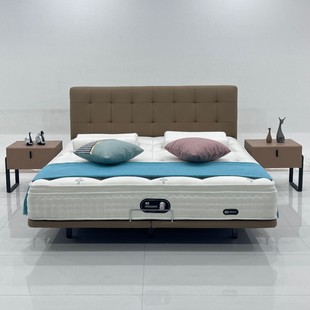 Italian Minimalist Light Luxury Leather Bed Double Waffle Soft Package Double Bed Modern Simple Master Bedroom Wedding Bed