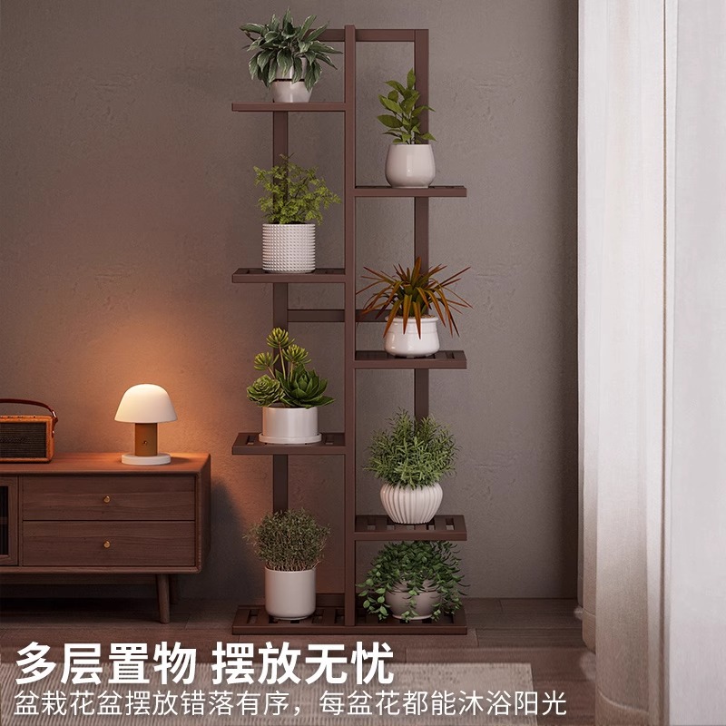 Estante de almacenamiento para plantas, soporte de estantería 2025, estantería de madera de varias capas para sala de estar, para guardar plantas verdes y bonsáis image 3