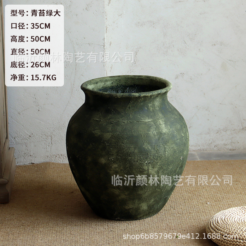 Retro versátil maceta de cemento sala de estar balcón maceta verde centro comercial hotel maceta decoración de diseño de espacio