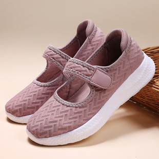 Mom's Shoes Are Lightweight, Soft-Soled, Breathable, Velcro, Shallow-Mouthed Women's Shoes, Middle-Aged and Elderly Walking Shoes
