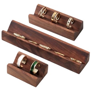 Cross-border Hot Walnut Ring Rack Earrings Ring Storage Rack Jewelry Display Rack Jewelry Shooting Props