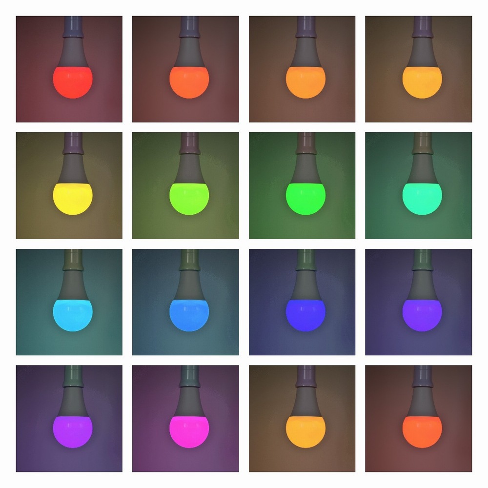 LED RGB de control remoto bombilla de siete colores 9-nivel de brillo 16-color ambiente ajustable para la celebración del Festival para Amazon