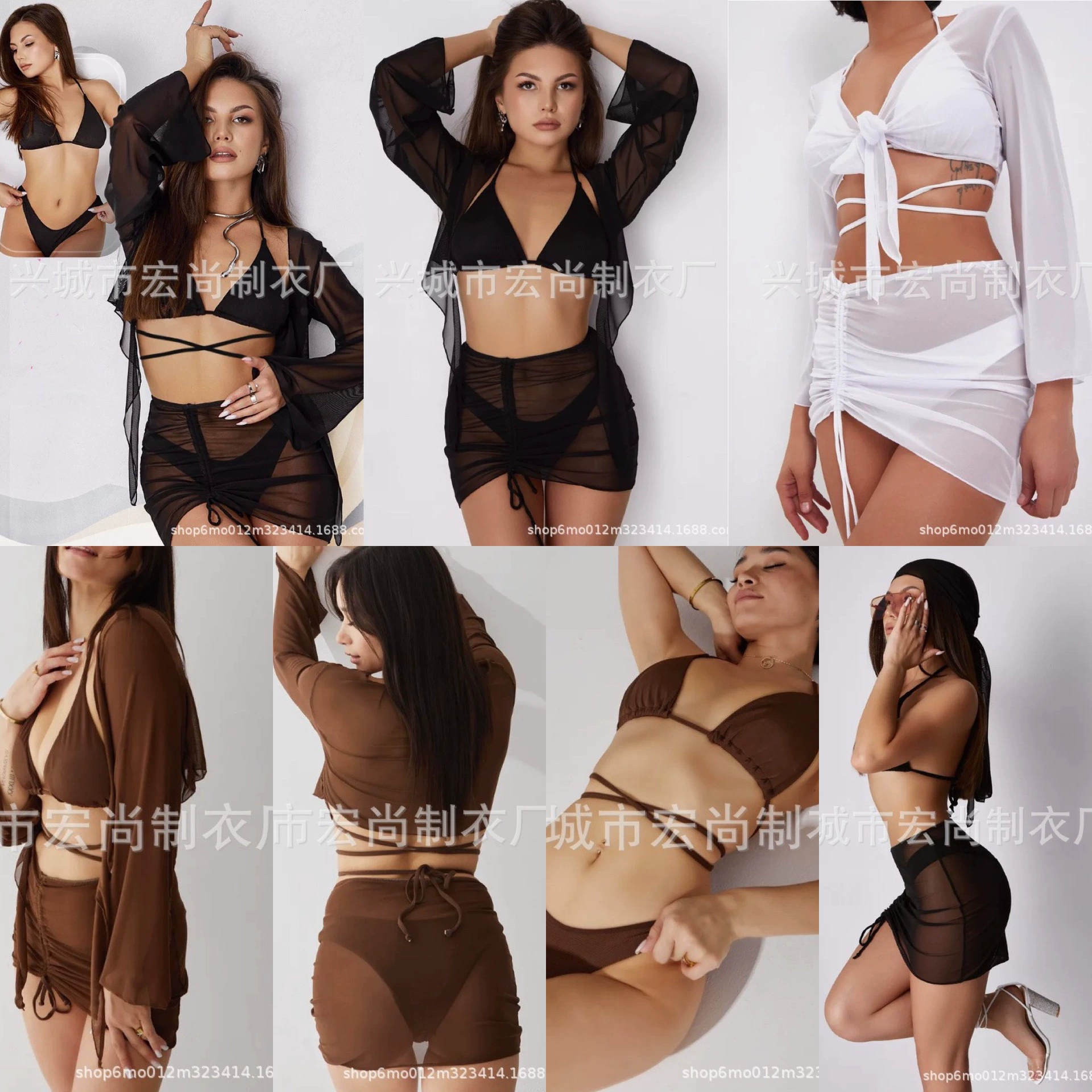 Российский элитный комплект бикини из 4 предметов в европейском и американском стиле INS, сексуальный купальник для отпуска, купальник с высокой талией для женщин.