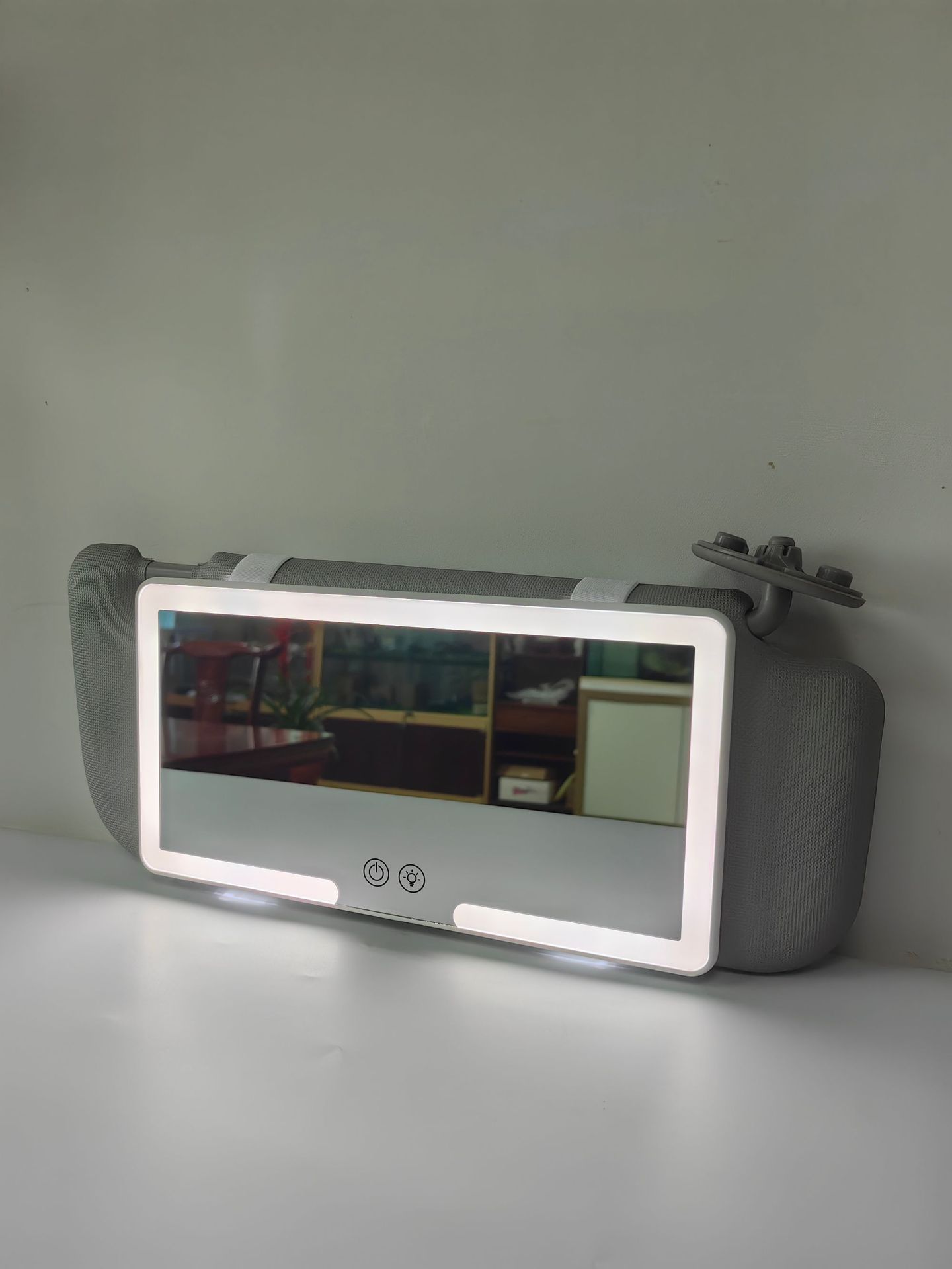 New Car Makeup Mirror Car Square Makeup Mirror C-Shaped High-Definition Mirror Sun Visor with Led Light Makeup Mirror