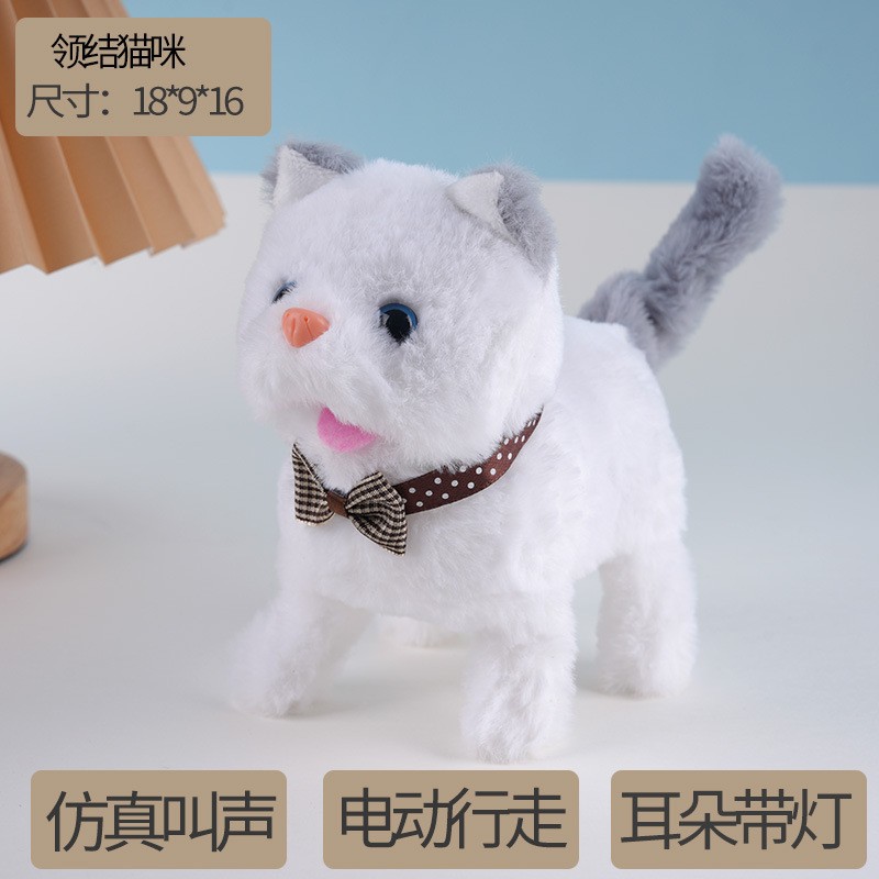 (ear lamp) bow tie cat - gray