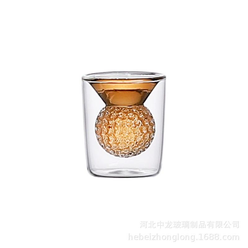 Декантер из высококачественного боросиликатного стекла, прозрачный, в форме мяча для гольфа, стакан для воды, стакан для виски, двухслойная кофейная чашка