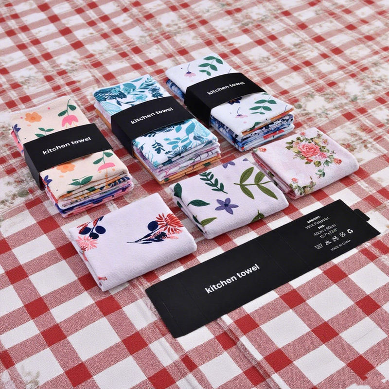 Factory Direct Sales Kitchen Towels Absorbent Microfiber Digital Printing Quick-Drying Towels Logo Processing and Customization
