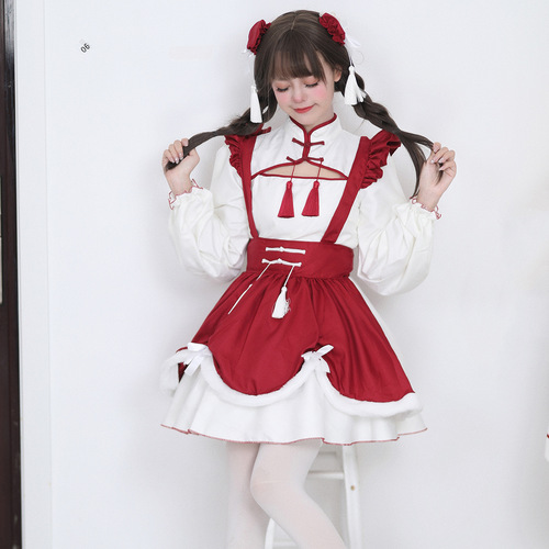 Original cross-border Amazon New Year Lantern Festival LOLITA performance maid costume Internet celebrity cross-dressing boss cross-dressing