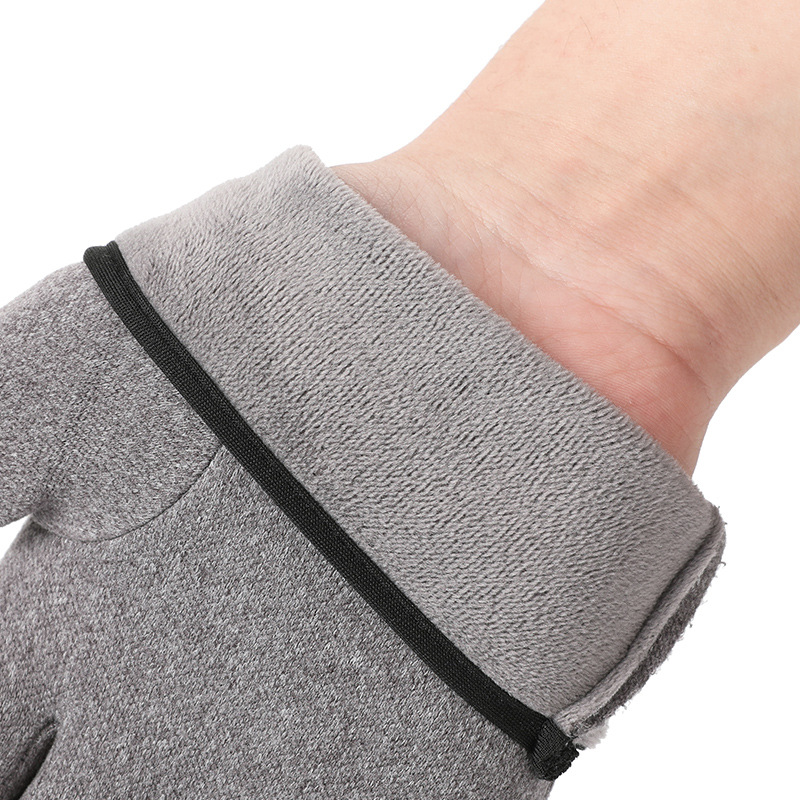 Guantes térmicos de otoño e invierno para hombres al aire libre deportes coche eléctrico a prueba de viento conejo terciopelo dedo completo forrado de lana guantes de pantalla táctil