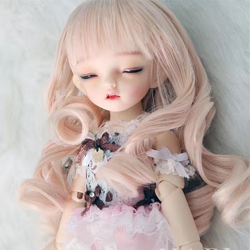 BJD/SD346 Night Loli Girl Wig, Female Child Bangs Long Hair, Doll Accessory Wavy Curly Wig