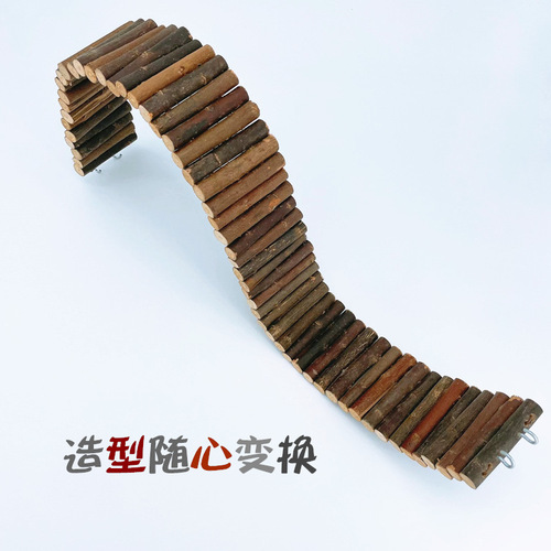 Hamster log fence, hedgehog log arch bridge, lizard and turtle shelter, pet cabin, hamster toy fence